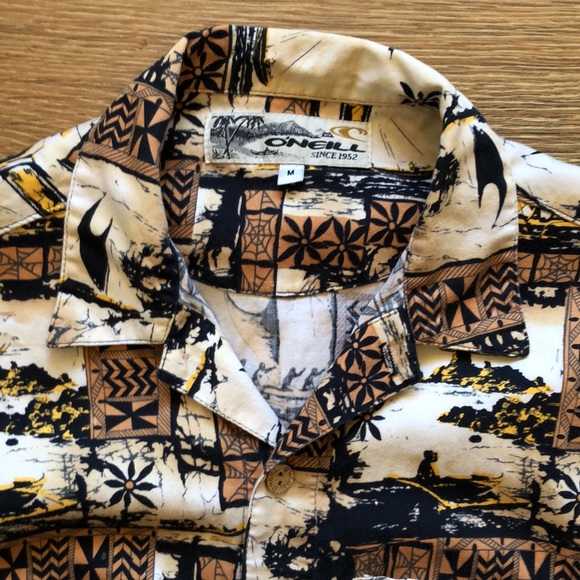 O’Neill Button Down Shirt Fun Tropical Pattern - Picture 2 of 7